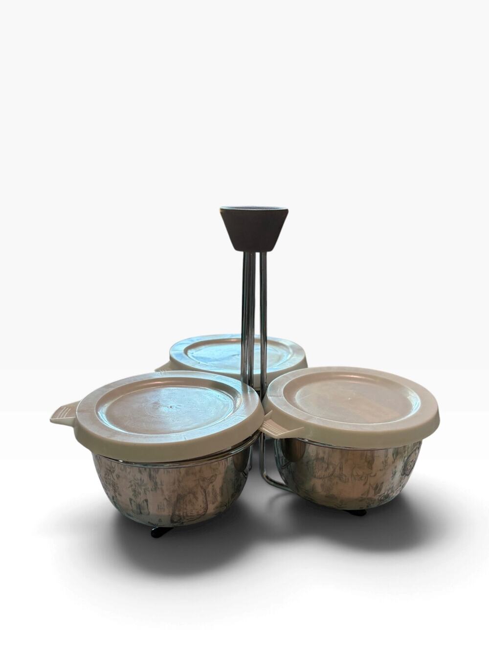 Vintage Foley Store and Serve condiment caddy set